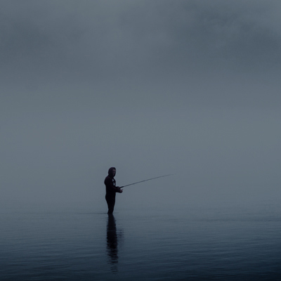 Person wade fishing